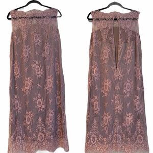 Vintage Laura Barbera dress cream/rose pink size L